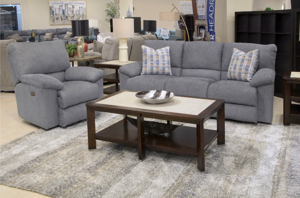 Catnapper - Tyler Power Reclining Loveseat in Stonewash/Mineral - 61062-MINERAL - GreatFurnitureDeal
