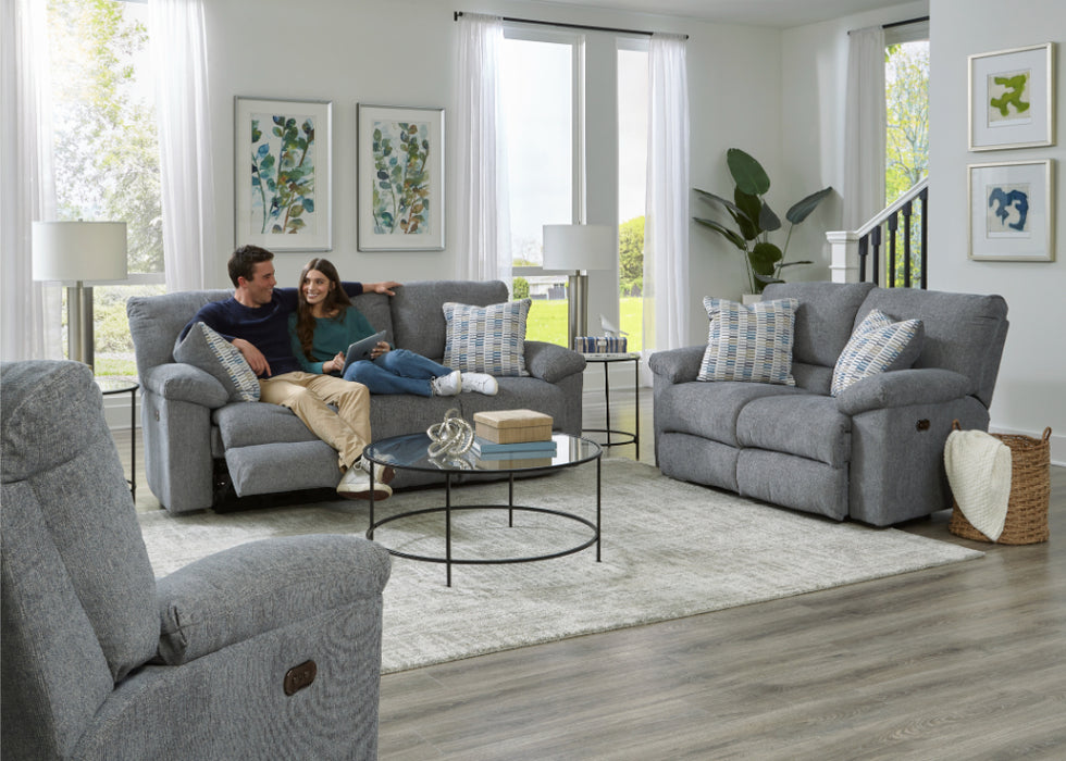 Catnapper - Tyler Power Reclining Loveseat in Stonewash/Mineral - 61062-MINERAL - GreatFurnitureDeal