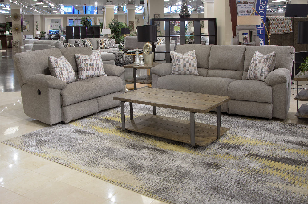 Catnapper - Tyler Reclining Loveseat in Pewter/Barley - 1062-PEWTER - GreatFurnitureDeal