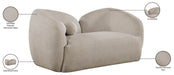 Meridian Furniture - Elowen 68" Beige Fabric Upholstered Loveseat - 107Beige-L - GreatFurnitureDeal