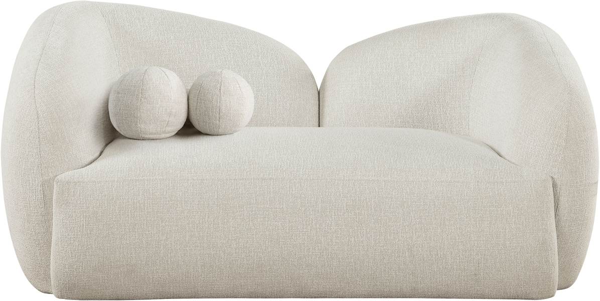 Meridian Furniture - Elowen 68" Cream Fabric Upholstered Loveseat - 107Cream-L - GreatFurnitureDeal