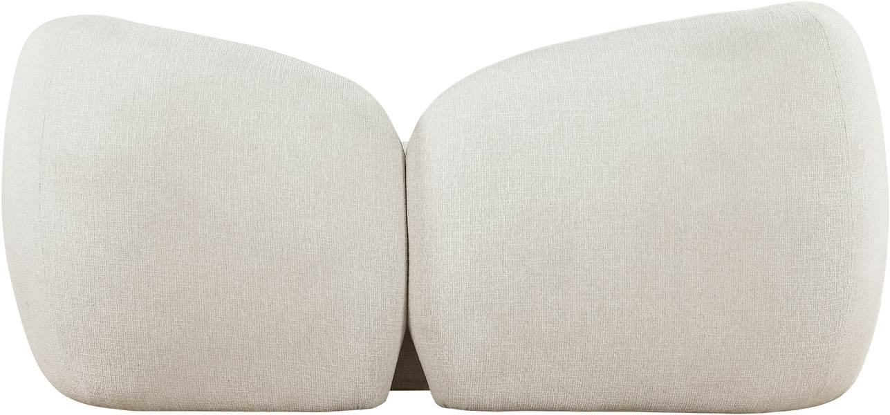 Meridian Furniture - Elowen 68" Cream Fabric Upholstered Loveseat - 107Cream-L - GreatFurnitureDeal