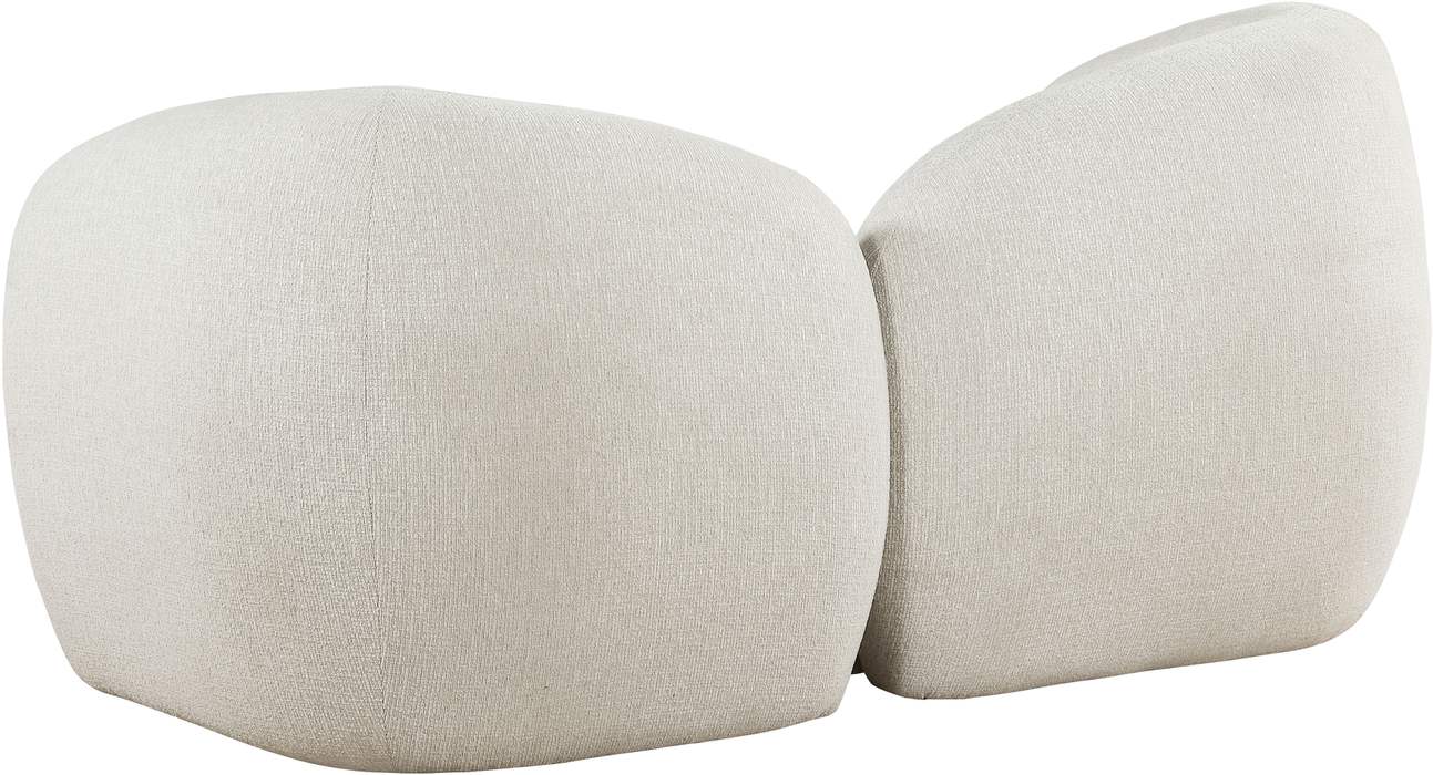 Meridian Furniture - Elowen 68" Cream Fabric Upholstered Loveseat - 107Cream-L - GreatFurnitureDeal