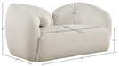 Meridian Furniture - Elowen 68" Cream Fabric Upholstered Loveseat - 107Cream-L - GreatFurnitureDeal