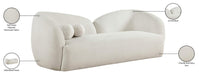 Meridian Furniture - Elowen 91" Cream Fabric Upholstered Sofa - 107Cream-S - GreatFurnitureDeal