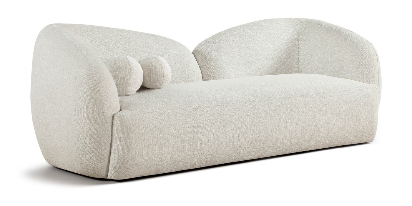 Meridian Furniture - Elowen 91" Cream Fabric Upholstered Sofa - 107Cream-S - GreatFurnitureDeal