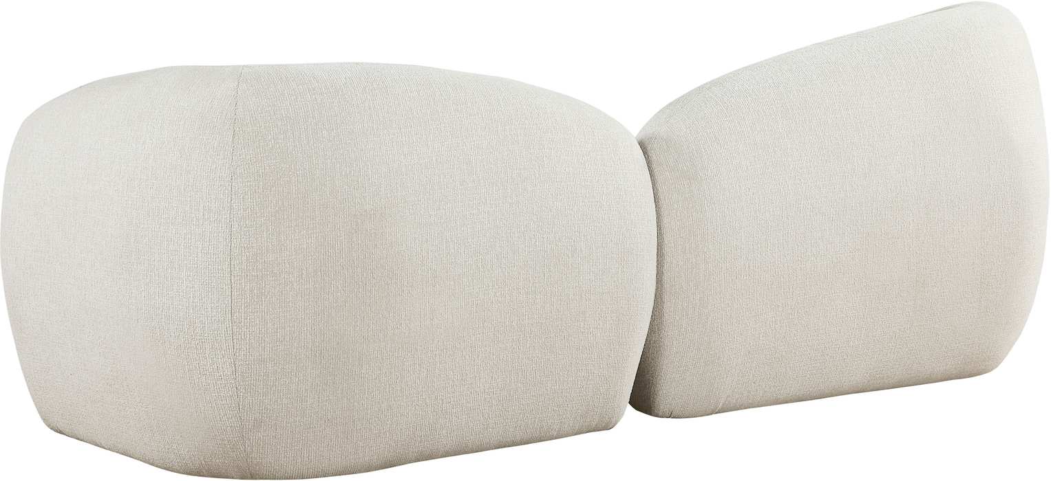 Meridian Furniture - Elowen 91" Cream Fabric Upholstered Sofa - 107Cream-S - GreatFurnitureDeal