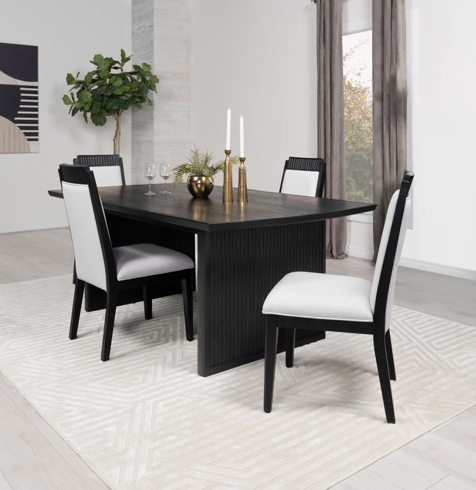 Coaster Furniture - Brookmead 5-Piece Extension Leaf Dining Table Set Black - 108231-S5 - GreatFurnitureDeal