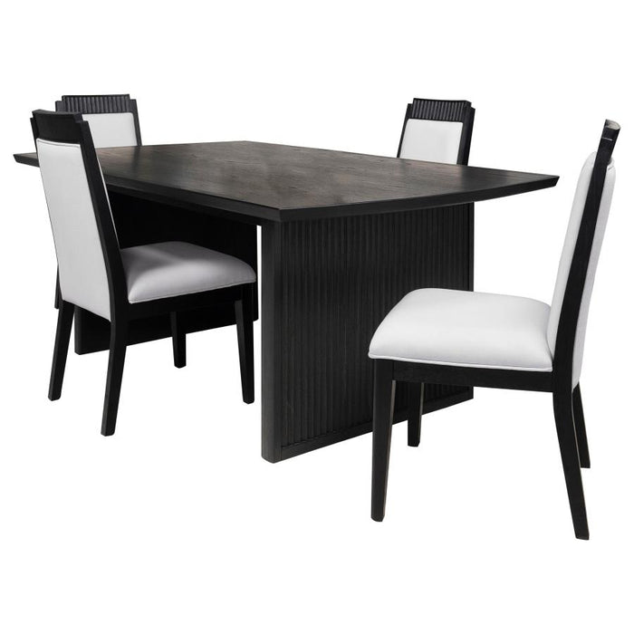 Coaster Furniture - Brookmead 5-Piece Extension Leaf Dining Table Set Black - 108231-S5 - GreatFurnitureDeal