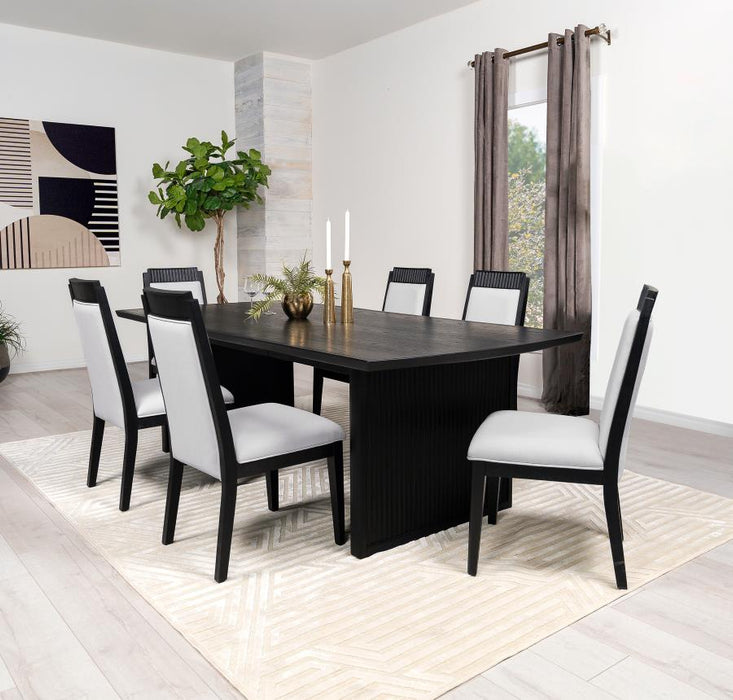 Coaster Furniture - Brookmead 7-Piece Extension Leaf Dining Table Set Black - 108231-S7 - GreatFurnitureDeal