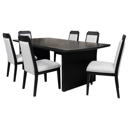 Coaster Furniture - Brookmead 7-Piece Extension Leaf Dining Table Set Black - 108231-S7 - GreatFurnitureDeal