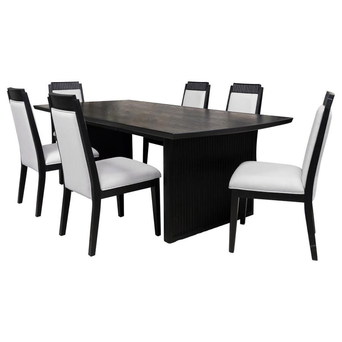 Coaster Furniture - Brookmead 7-Piece Extension Leaf Dining Table Set Black - 108231-S7 - GreatFurnitureDeal