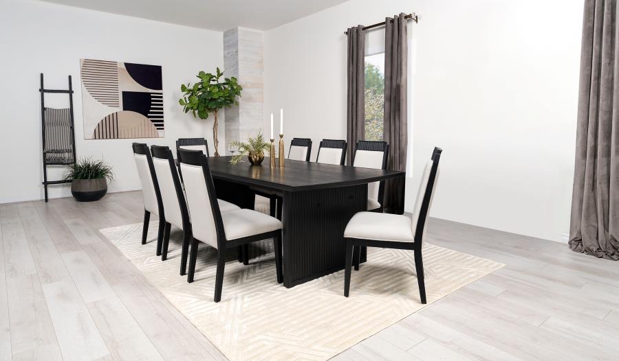 Coaster Furniture - Brookmead 9-Piece Extension Leaf Dining Table Set Black - 108231-S9 - GreatFurnitureDeal