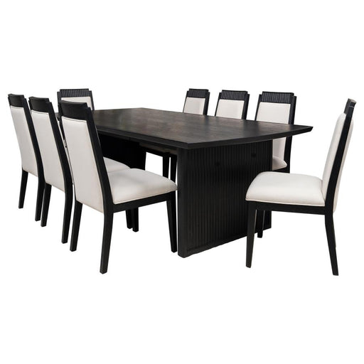 Coaster Furniture - Brookmead 9-Piece Extension Leaf Dining Table Set Black - 108231-S9 - GreatFurnitureDeal