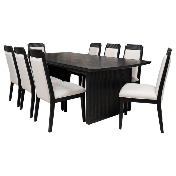 Coaster Furniture - Brookmead 9-Piece Extension Leaf Dining Table Set Black - 108231-S9 - GreatFurnitureDeal