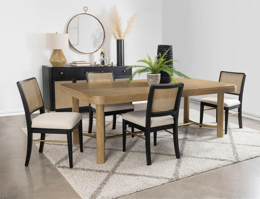 Coaster Furniture - Arini 5-Piece Extension Leaf Dining Table Set Sand Wash and Black - 108931-S5B - GreatFurnitureDeal