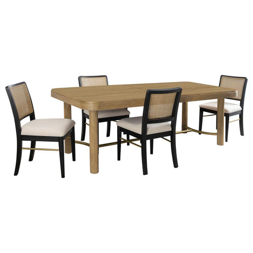 Coaster Furniture - Arini 5-Piece Extension Leaf Dining Table Set Sand Wash and Black - 108931-S5B - GreatFurnitureDeal