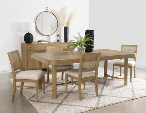 Coaster Furniture - Arini 5-Piece Extension Leaf Dining Table Set Sand Wash - 108931-S5W - GreatFurnitureDeal