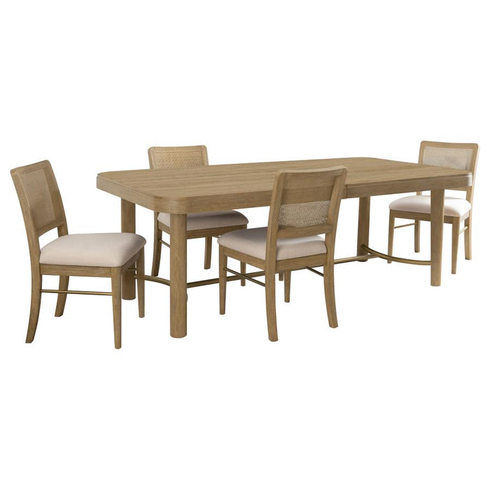 Coaster Furniture - Arini 5-Piece Extension Leaf Dining Table Set Sand Wash - 108931-S5W - GreatFurnitureDeal