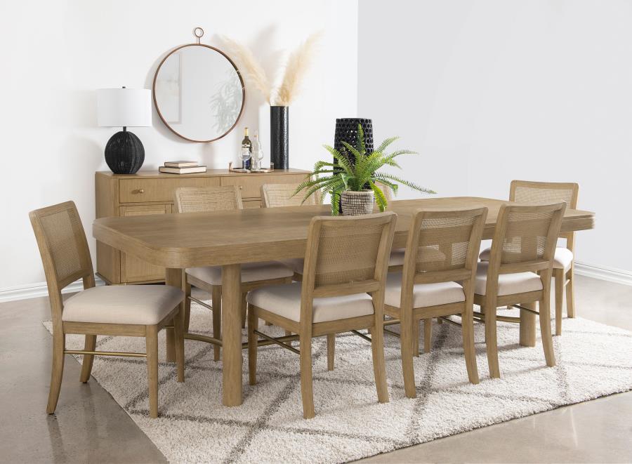 Coaster Furniture - Arini 9-Piece Extension Leaf Dining Table Set Sand Wash - 108931-S9W - GreatFurnitureDeal