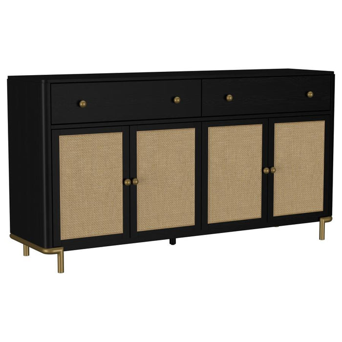 Coaster Furniture - Arini 2-Drawer Cane Door Dining Sideboard Server Black - 108935BLK - GreatFurnitureDeal