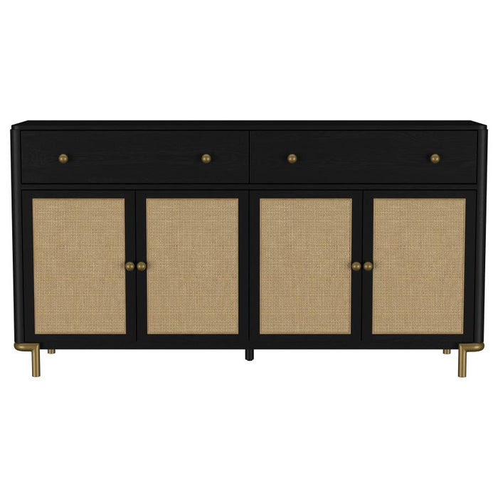 Coaster Furniture - Arini 2-Drawer Cane Door Dining Sideboard Server Black - 108935BLK - GreatFurnitureDeal