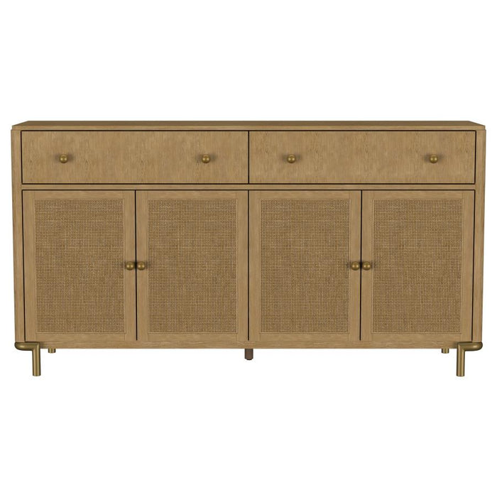 Coaster Furniture - Arini 2-Drawer Cane Door Dining Sideboard Server in Sand Wash - 108935SWD - GreatFurnitureDeal
