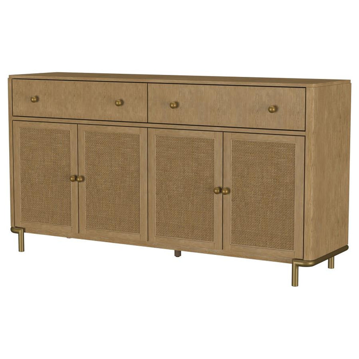 Coaster Furniture - Arini 2-Drawer Cane Door Dining Sideboard Server in Sand Wash - 108935SWD - GreatFurnitureDeal