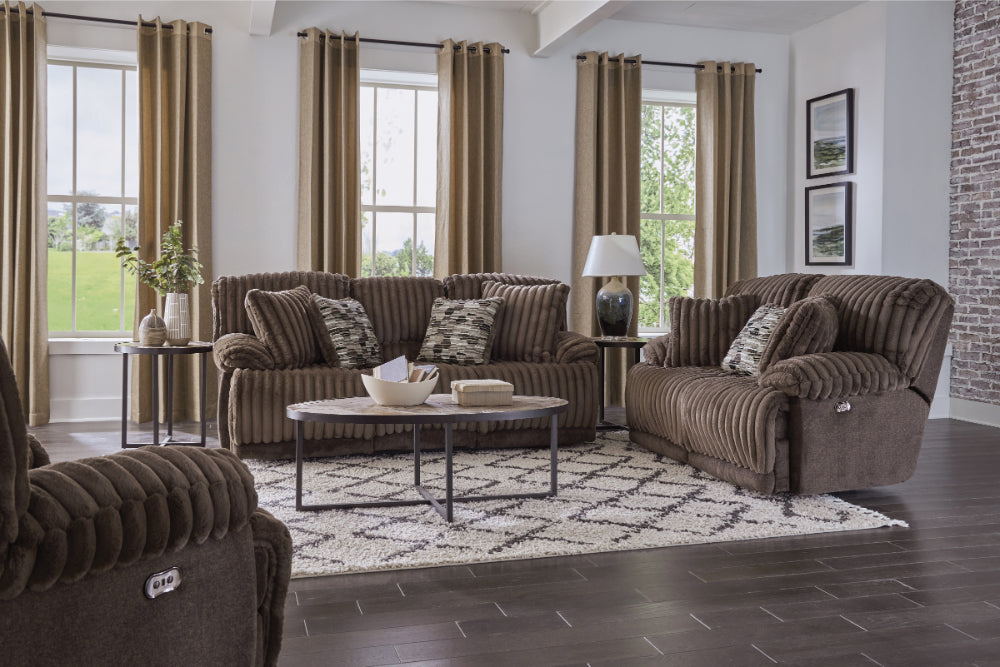 Catnapper - Hollifield 2 Piece Reclining Sofa Set in Chocolate - 1081-82-CHOCOLATE - GreatFurnitureDeal