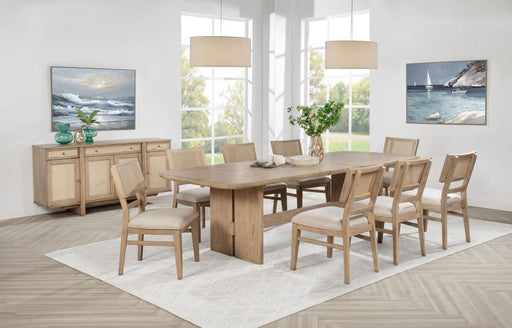 Coaster Furniture - Kailani 9-Piece Rectangular Wood Dining Table Set Beige Oak - 109381-S9 - GreatFurnitureDeal