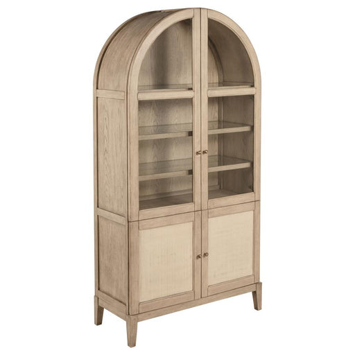 Coaster Furniture - Kailani 4-Door Cane Dining Vitrine Display Cabinet Beige Oak - 109386 - GreatFurnitureDeal