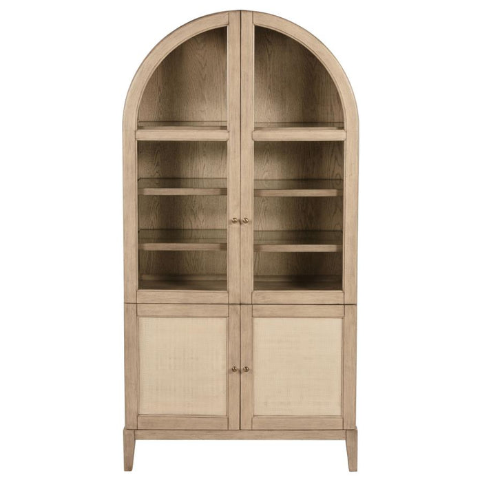 Coaster Furniture - Kailani 4-Door Cane Dining Vitrine Display Cabinet Beige Oak - 109386 - GreatFurnitureDeal