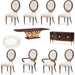 AICO Furniture - Camellia Field 11 Piece Rectangular Pedestal Dining Table Set in Warm Pecan - N9090002-400-11SET - GreatFurnitureDeal