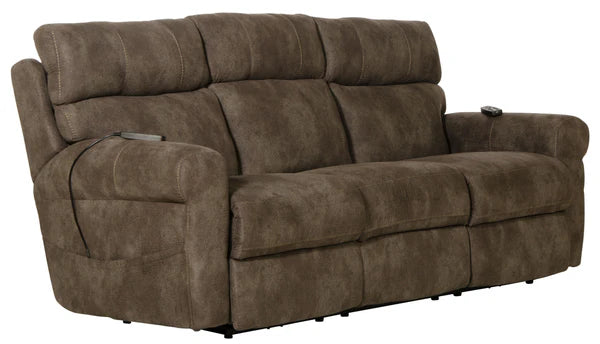 Catnapper - Tranquility Power Headrest Power Lay Flat Sofa w/CR3 Heat/Massage/Lumbar in Pewter - 63015 - GreatFurnitureDeal