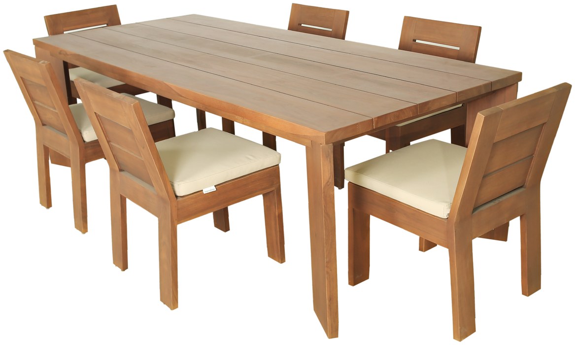 Meridian Furniture - Mirella 96" Natural Teak Wood Outdoor Patio Dining Table - 111-DT96 - GreatFurnitureDeal