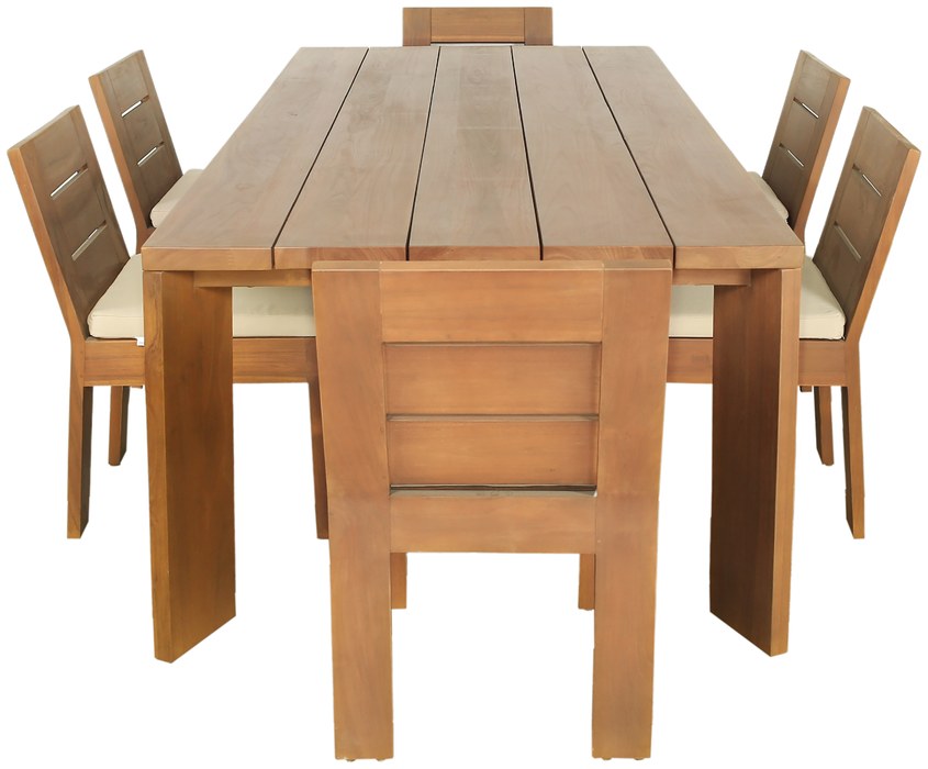 Meridian Furniture - Mirella 96" Natural Teak Wood Outdoor Patio Dining Table - 111-DT96 - GreatFurnitureDeal