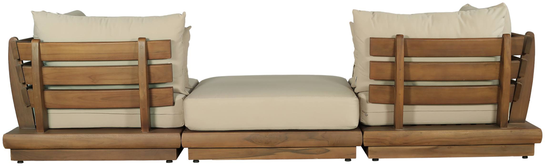 Meridian Furniture - Mirella 113" Tan Water Resistant Fabric Upholstered 3pc. Outdoor Patio Sofa - 111Tan-S3E - GreatFurnitureDeal