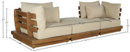 Meridian Furniture - Mirella 113" Tan Water Resistant Fabric Upholstered 3pc. Outdoor Patio Sofa - 111Tan-S3E - GreatFurnitureDeal