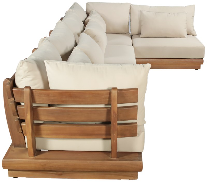 Meridian Furniture - Mirella 150" Tan Water Resistant Fabric Upholstered 5pc. Outdoor Patio Sectional - 111Tan-Sec5B - GreatFurnitureDeal