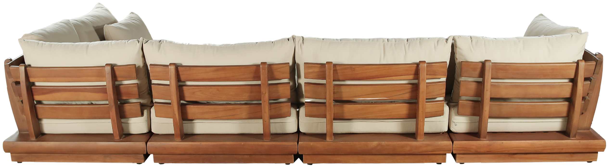 Meridian Furniture - Mirella 150" Tan Water Resistant Fabric Upholstered 5pc. Outdoor Patio Sectional - 111Tan-Sec5B - GreatFurnitureDeal