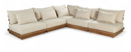 Meridian Furniture - Mirella 112" Tan Water Resistant Fabric Upholstered 5pc. Outdoor Patio Sectional - 111Tan-Sec5D - GreatFurnitureDeal