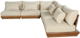 Meridian Furniture - Mirella 112" Tan Water Resistant Fabric Upholstered 5pc. Outdoor Patio Sectional - 111Tan-Sec5D - GreatFurnitureDeal