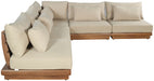 Meridian Furniture - Mirella 112" Tan Water Resistant Fabric Upholstered 5pc. Outdoor Patio Sectional - 111Tan-Sec5D - GreatFurnitureDeal