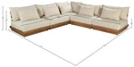 Meridian Furniture - Mirella 112" Tan Water Resistant Fabric Upholstered 5pc. Outdoor Patio Sectional - 111Tan-Sec5D - GreatFurnitureDeal