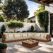 Meridian Furniture - Mirella 150" Tan Water Resistant Fabric Upholstered 6pc. Outdoor Patio Sectional - 111Tan-Sec6A - GreatFurnitureDeal