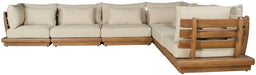 Meridian Furniture - Mirella 150" Tan Water Resistant Fabric Upholstered 6pc. Outdoor Patio Sectional - 111Tan-Sec6A - GreatFurnitureDeal