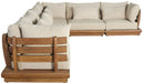 Meridian Furniture - Mirella 150" Tan Water Resistant Fabric Upholstered 6pc. Outdoor Patio Sectional - 111Tan-Sec6A - GreatFurnitureDeal