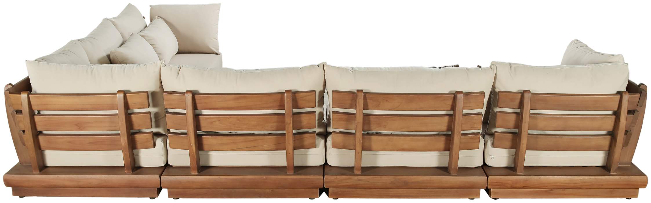 Meridian Furniture - Mirella 150" Tan Water Resistant Fabric Upholstered 6pc. Outdoor Patio Sectional - 111Tan-Sec6A - GreatFurnitureDeal