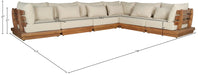 Meridian Furniture - Mirella 150" Tan Water Resistant Fabric Upholstered 6pc. Outdoor Patio Sectional - 111Tan-Sec6A - GreatFurnitureDeal