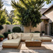Meridian Furniture - Mirella 149" Tan Water Resistant Fabric Upholstered 6pc. Outdoor Patio Sectional - 111Tan-Sec6E - GreatFurnitureDeal